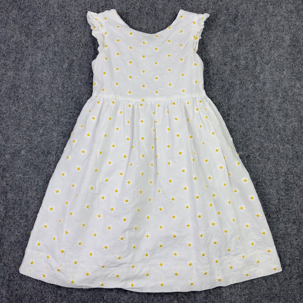 Florence Eiseman Dress Girls 5 White Daisy‎ Floral Embroidered Easter Cottage
